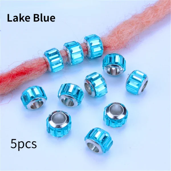 5pcs Shiny Rhinestone Hair Braid Dread Dreadlock Beads Clips Charms African Braids Cuffs Rings Hip Hop Style Clasps Accessories - Image 11