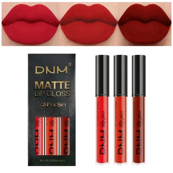 3 Colors/set Matte Velvet Lip Gloss Non-Stick Cup Waterproof Long-lasting Liquid Lipstick Cosmetic Keep 24 Hours Fashion Makeup - Image 13