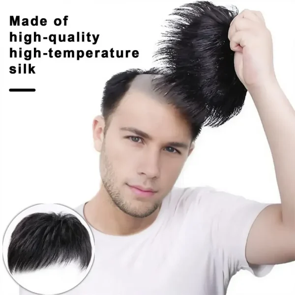 Men Hairpiece Stylish Men Wig Natural-looking Men's Synthetic Hair Wig for Spots Gray Hair Coverage Short Straight Hairpiece - Image 3