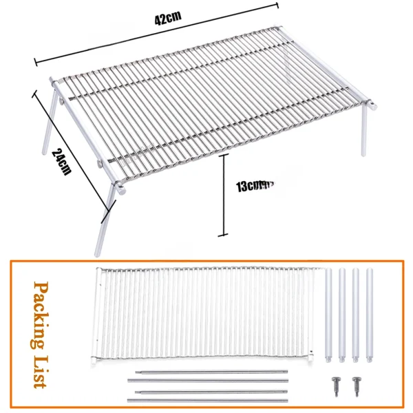 Barbecue Grilling Basket BBQ Beef Chicken Grill Camping Cooking Rack Stainless Steel Barbecue Drumstick Oven Roaster Stand - Image 5