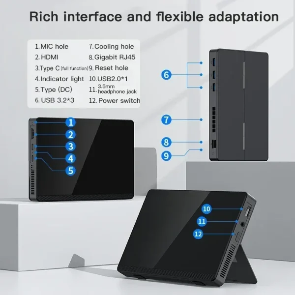 SZBOX S7 7 inch N100 Mini PC Pocket WiFi6 BT5.2 Touch Screen Windows 11 PRO LPDDR5 16GB 256GB SSD Tablet Desktop GAMER Computer - Image 5