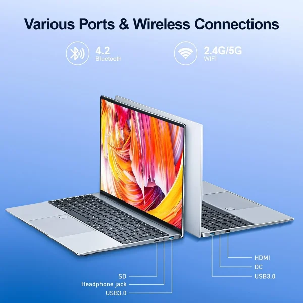 2024 New Laptop 15.6 Inch 2TB SSD Windows 11 Pro Portatiles Ordenador Intel N5095 Office Computer PC with Fingerprint Unlocking - Image 4