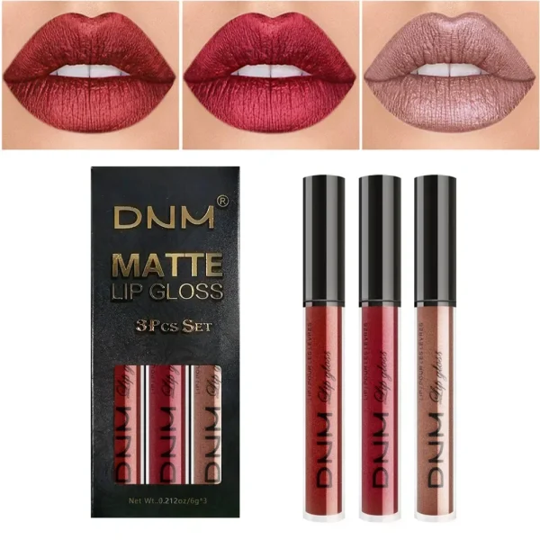 3 Colors/set Matte Velvet Lip Gloss Non-Stick Cup Waterproof Long-lasting Liquid Lipstick Cosmetic Keep 24 Hours Fashion Makeup - Image 12