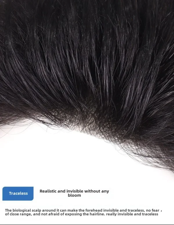 6Inch 100%Human Hair 16x18cm Men Toupee Clip in Hair Extensions Topper Replacement System  Capillary Prothesis Male Hair Wig - Image 12