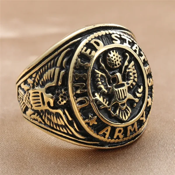 Vintage U.S. Army Eagle Ring Men Silver Color Gold Stainless Steel U.S. Army Ring Marine Corps Ring Men Fashion Jewelry Gift - Image 8