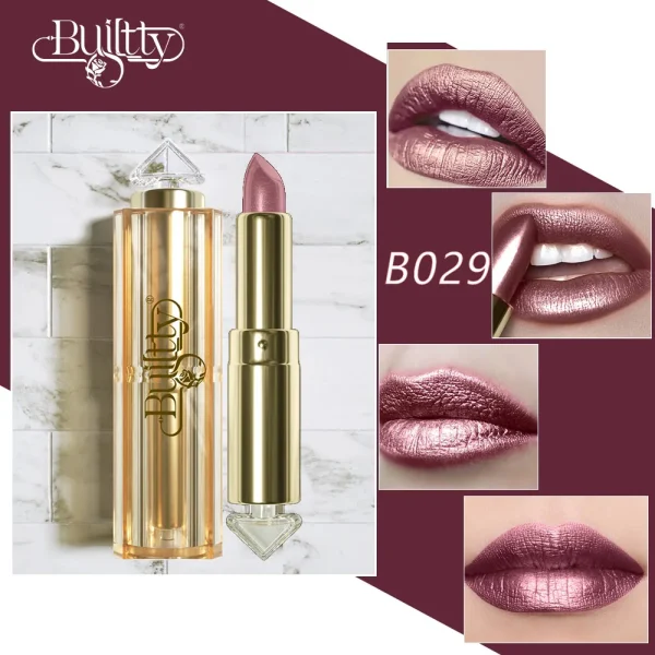 BUILTTY Korean Glitter Pearl Dropshiping Lipstick Matte Nude Color Long Lasting Waterproof Wholesale Price Red Pink Purple - Image 8