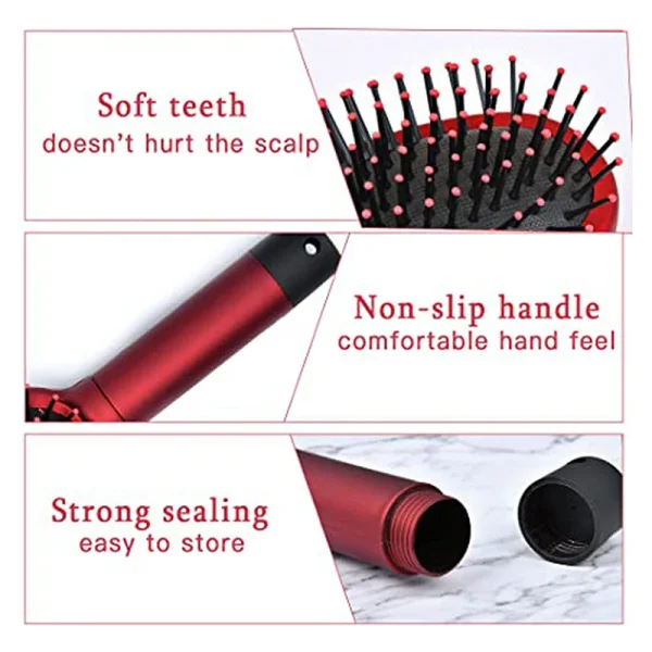 Soft Teeth Hair Brush Secret Stash Box Multi-functional Hair Brushes with Hidden Storage Comb Organizer Security Container - Image 3