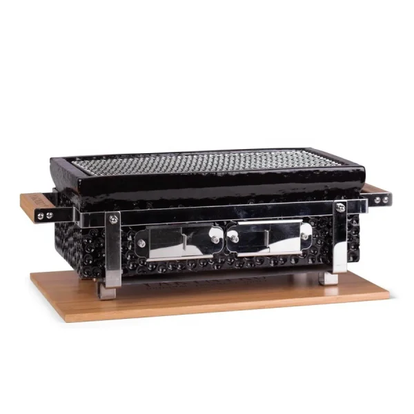 SEB KAMADO Charcoal BBQ Hibachi Grill With Grid Lifter Rectangular Portable Japanese Grill - Image 12