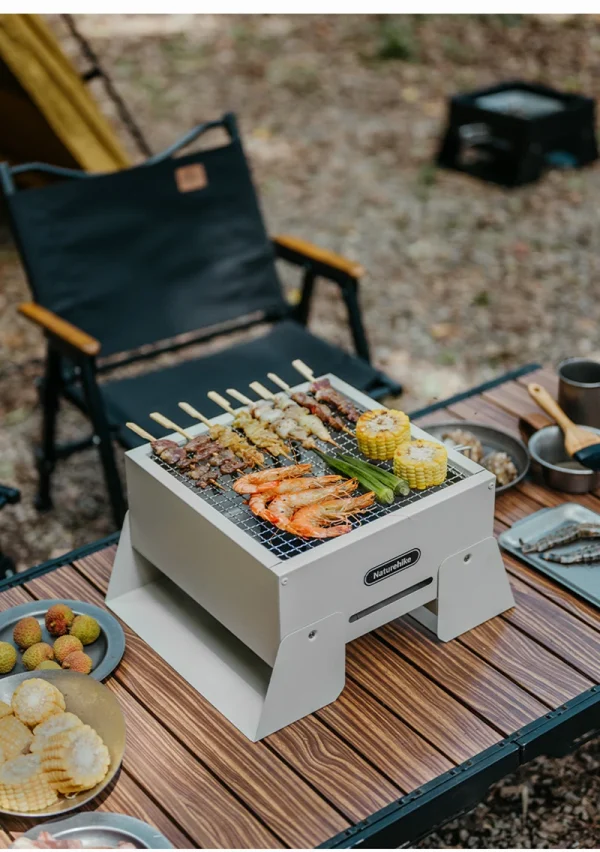 Naturehike Outdoor Camping Tabletop Grill Portable Folding Bbq Stove Travel Picnic Charcoal BBQ Stove Travel Cook Box Grill - Image 15