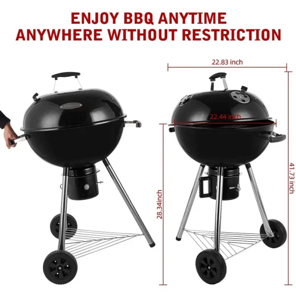 BBQ table Charcoal Grill Portable BBQ Grill Kettle 22.5 inch, Outdoor Grills & Smokers for Patio Backyard Barbecue camping oven - Image 5