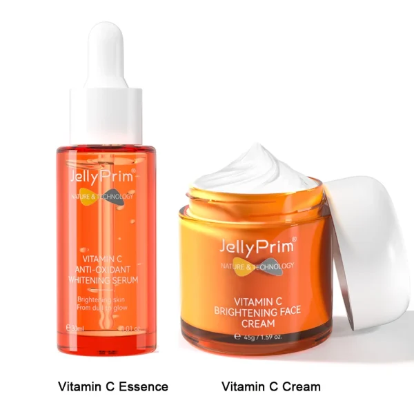 Jellyprim Vitamin C Serum Set for Face Eye Cream Eye Bag Dark Circle Vitamin Face Cream Whitening Toner Skin care Kit Anit-Aging - Image 10