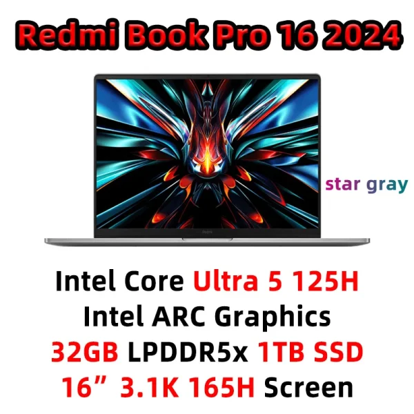 Xiaomi laptop Redmi Book Pro 16 2024 ARC Graphics  Intel Core Ultra5/Ultra7 32G 1TB SSD 16"3.1K 165Hz Screen - Image 7