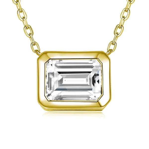 D VVS1 2CT Emerald Moissanite Pendant Necklace for Women Jewelry Plated 18K White Gold Sterling Silver Fashion Adjustable Chain - Image 9