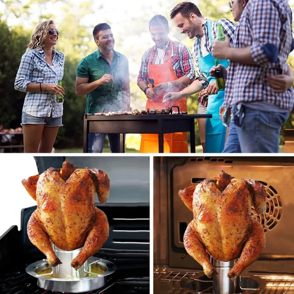 Roasting Grill Stand Chicken Roaster Rack Kitchen Outdoor BBQ Tools Carbon Steel Non-stick Grilled Chicken Plate Party Supplies - Image 11