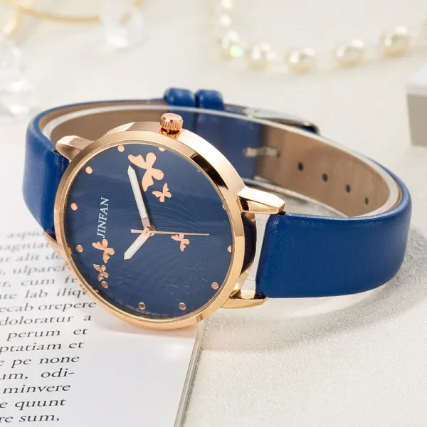 Elegant Simple Butterfly Design Dial Design Ladies Watches Women Fashion Luxury Dress Watch Casual Woman Quartz Leather Clock - Image 19