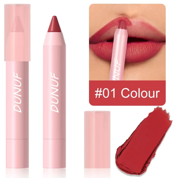 18-Colors Lipstick Pencil Waterproof Sexy Red Matte Contour Tint Lipstick Lasting Non-stick Cup Lipliner Pen Lip Makeup Cosmetic - Image 12