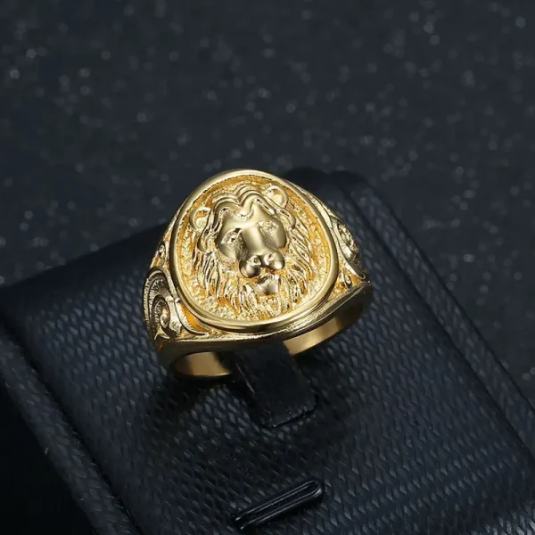 New Retro Animal Lion Pattern Men's Ring Fashion Vintage Metal Gold silver color Lion Head Ring Accessories Party Jewelry - Image 10