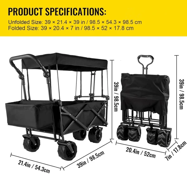 Trolley Display Wagon Beach Cart Chair Folding Dolly Picnic Trade Camp Cart - Image 8