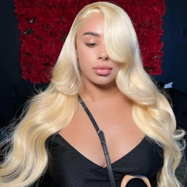 Honey blonde 613 hd lace frontal human hair wig 13x6 for women 30 inch lace front colored body wave transparent preplucked wigs