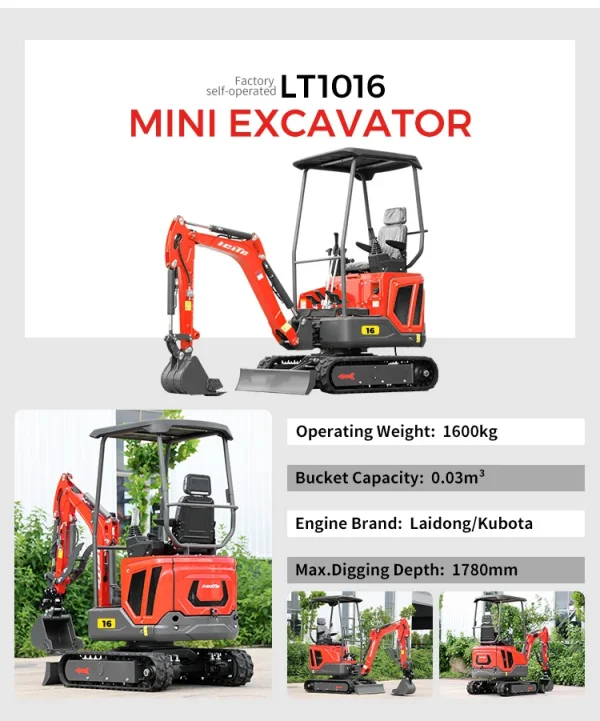 Home Tool 1.2 Ton Hydraulic Small Excavator 1200kg Agricultural Orchard 1ton Trench Digger Diesel Customized Mini Excavator - Image 16