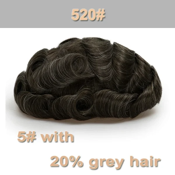 V Loop Grey Hair Men Toupee 0.08-0.1mm Skin PU Human Remy Hair Prosthesis Wig Full Skin PU Hairpiece Men Toupee Hair Replacement - Image 26