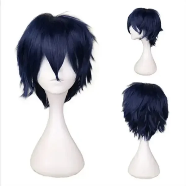 Male Wig Black White Purple blonde Red Short Hair Cosplay Anime Costume Halloween Wigs Synthetic Hair With Bangs For Men - Image 4