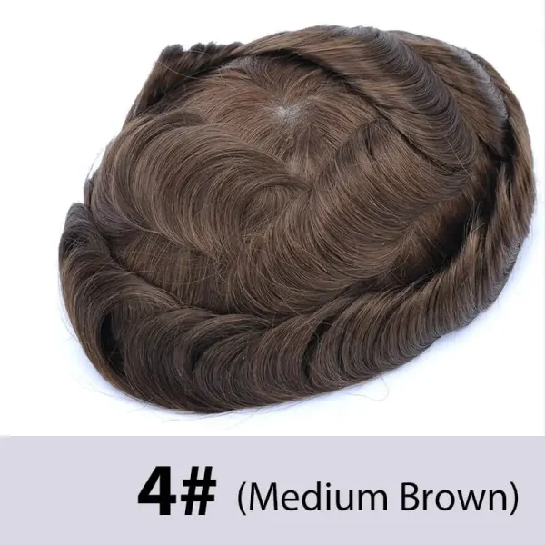 Toupee Men Wig Knotted PU Twist Crochet Braids Male Hair Prosthesis 6" Human Hair Men's Capillary Prothesis Durable Hair Systems - Image 10