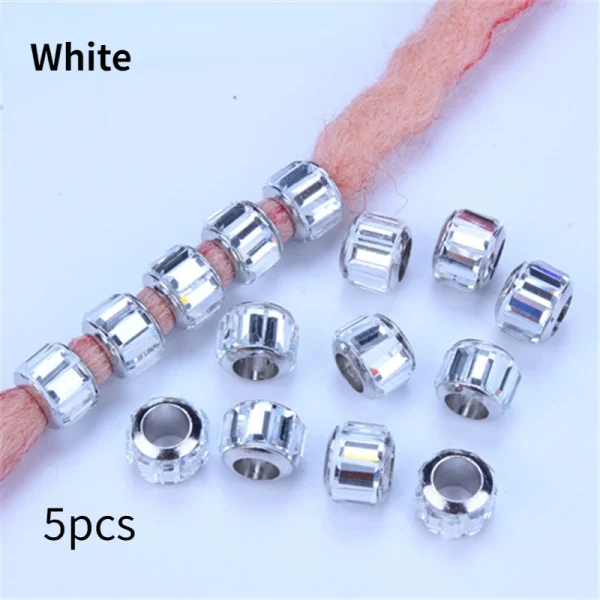 5pcs Shiny Rhinestone Hair Braid Dread Dreadlock Beads Clips Charms African Braids Cuffs Rings Hip Hop Style Clasps Accessories - Image 9