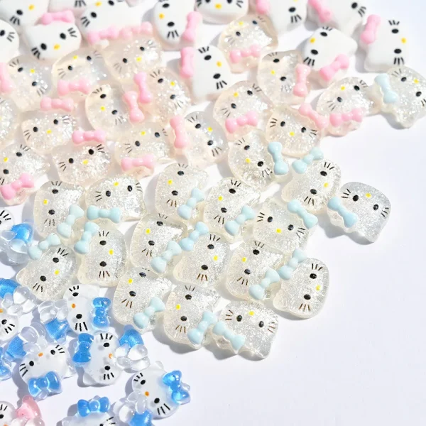 10/20Pcs Kawaii Sanrio Hello Kitty Nail Tips Charms Ornament Acrylic Diy Cartoon Phone Case Nail Accessory Cute Gift for Girl - Image 25