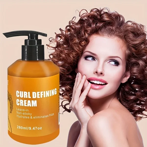 GZE Black Castor Oil Curl Defining Cream Non-stick Hydrates & eliminates frizz, Hair-Smoothing Anti-Frizz Cream - Image 7