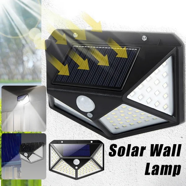 100 LED Solar Lights Waterproof Outdoor Lamp human body Sensor Lamp Outdoor Solar Wireless Lamp For Garden Decoration