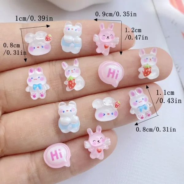 50Pcs New Cute Resin 8*10mm Mini Shiny Little Cat Flatback  Ornament Jewelry Making Manicure Hairwear Accessories - Image 2