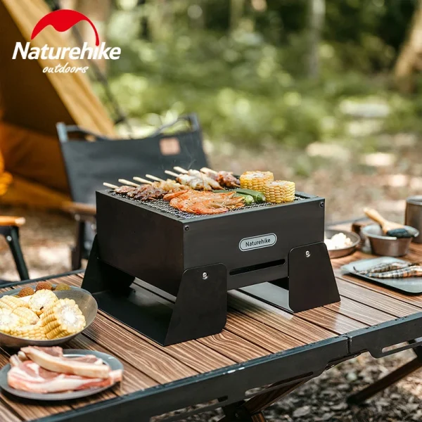 Naturehike Outdoor Camping Tabletop Grill Portable Folding Bbq Stove Travel Picnic Charcoal BBQ Stove Travel Cook Box Grill