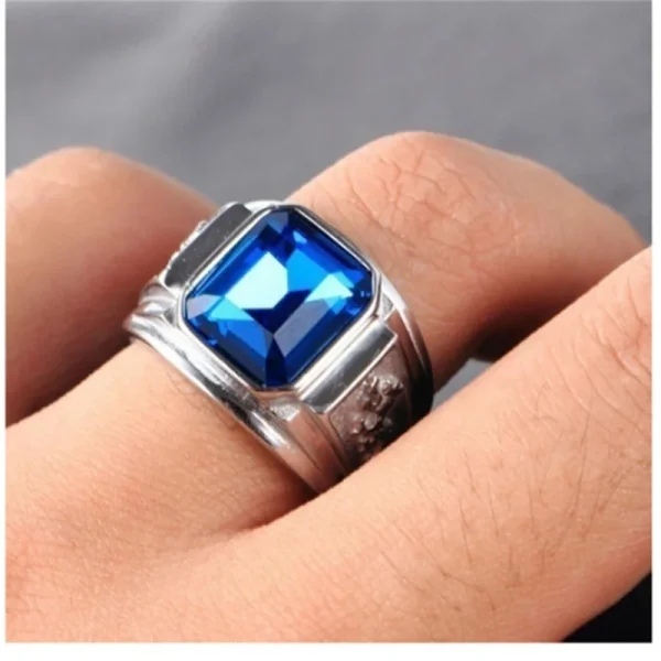 Fashion Zodiac Dragon Ring For Men Jewelry Trendy S925 Ring Male Crystal Suqare Finger Accessories Gift For Boyfriend - Image 2