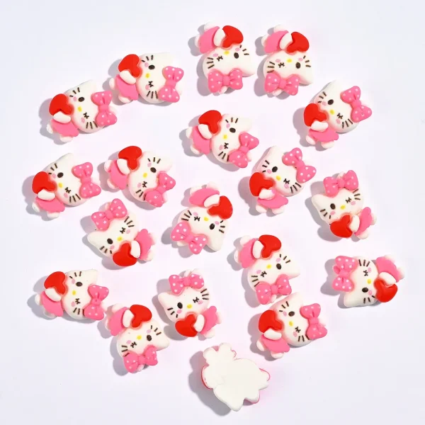 10/20Pcs Kawaii Sanrio Hello Kitty Nail Tips Charms Ornament Acrylic Diy Cartoon Phone Case Nail Accessory Cute Gift for Girl - Image 6