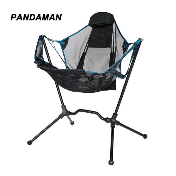 Portable outdoor camping swing rocking chair lightweight durable stable folding chair breath netting mesh seat cool summer chair