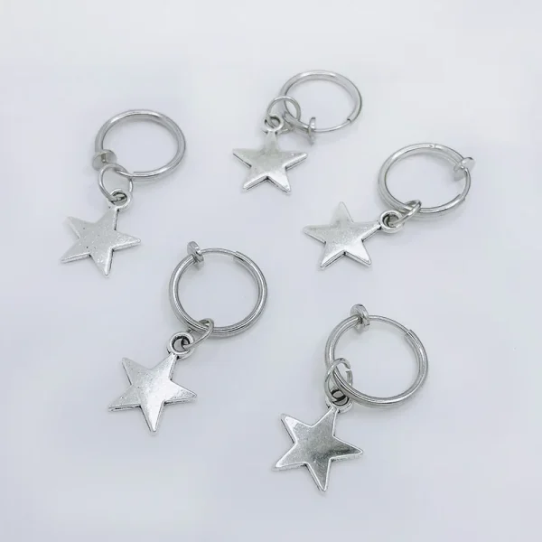 5Pcs/lot Silver Geometry Star Trees Dirty Braid Hair Ornaments Girl Charms Decoration Party Wedding Hip-Hop Hair Accessories - Image 7