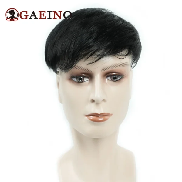 Men Toupee Human Hair Replacement System Hair Toppers Hairpiece  Hair Wig Men Hair Denstiy Natural Wig for Men - Image 3