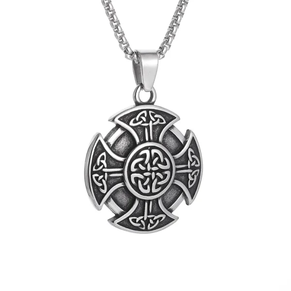 Popular Retro Style Celtic Knot Shield Pendant Necklace Men Women Amulet Hip Hop Punk Personalized Jewelry - Image 27