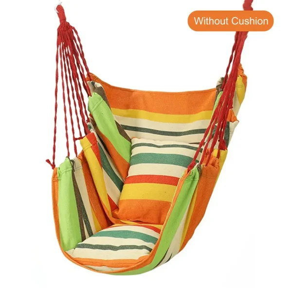 Canvas Hanging Hammock Chair Hanging Rope Swing Bed 200KG Load Bearing For Outdoor Garden Porch Beach Camping Travel no cushion - Image 8