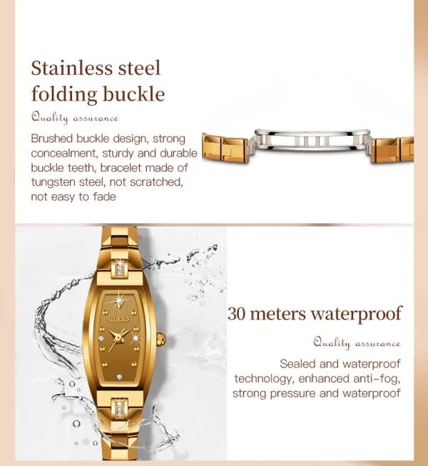 OLEVS 5501 Luxury Quartz Watch For Women Waterproof Original Ladies Wristwatch Wine Barrel Shape Dial Women's Watches - Image 18