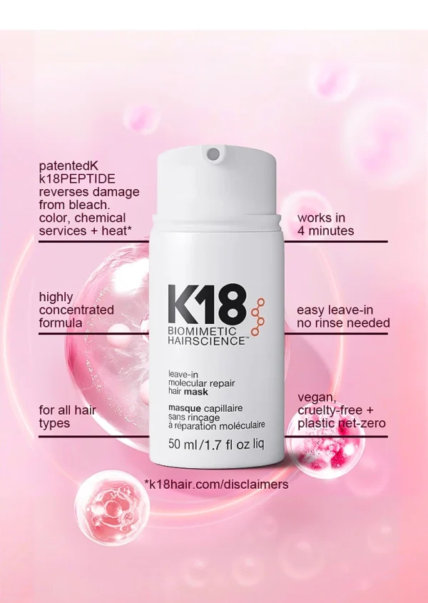 Genuine K18 Repair Hair Mask Free Wash Repair Damaged Structure Reduction Improve Ironing Damaged Frizzy Hair Care - Image 15