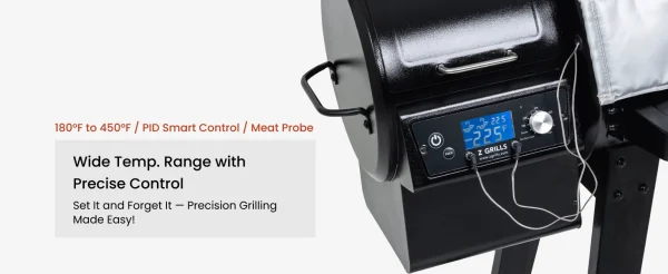 Wood Pellet Grill & Smoker with PID V2.1 Controller, 450 Sq in Cook Area, Meat Probe, 8 in 1 BBQ Grill Outdoor Auto Tem - Image 14