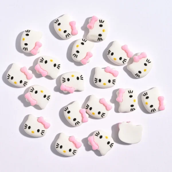 10/20Pcs Kawaii Sanrio Hello Kitty Nail Tips Charms Ornament Acrylic Diy Cartoon Phone Case Nail Accessory Cute Gift for Girl - Image 16