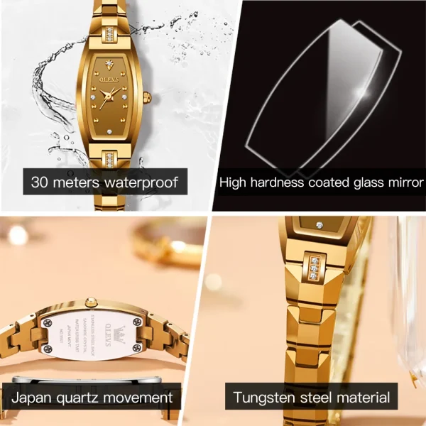 OLEVS 5501 Luxury Quartz Watch For Women Waterproof Original Ladies Wristwatch Wine Barrel Shape Dial Women's Watches - Image 5