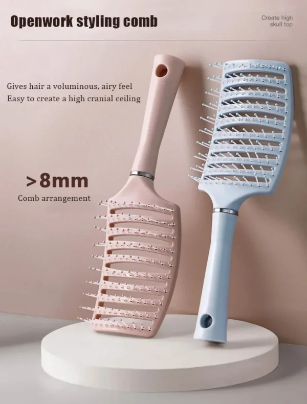 Detangling Hair Brush Hollow Scalp Massage Comb Hairdressing Wide Tooth Hair Comb Wet Curly Massage Brush Barber Styling Tools - Image 10