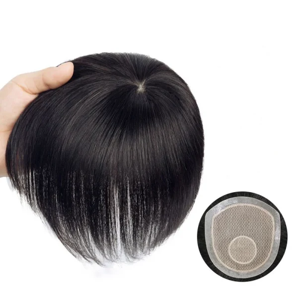 Male Straight Men Toupee Silk PU Base Natural Human Hair Wig Men's Capillary Prosthesis 100% Human Hair Systems Breathable Wigs - Image 10