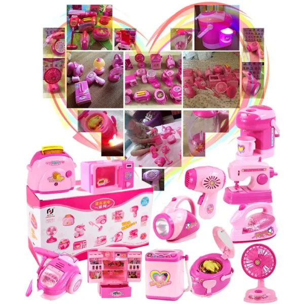 Children Kid Boy Girl Mini Kitchen Electrical Appliance Hair Dryer Toy Set Early - Image 5