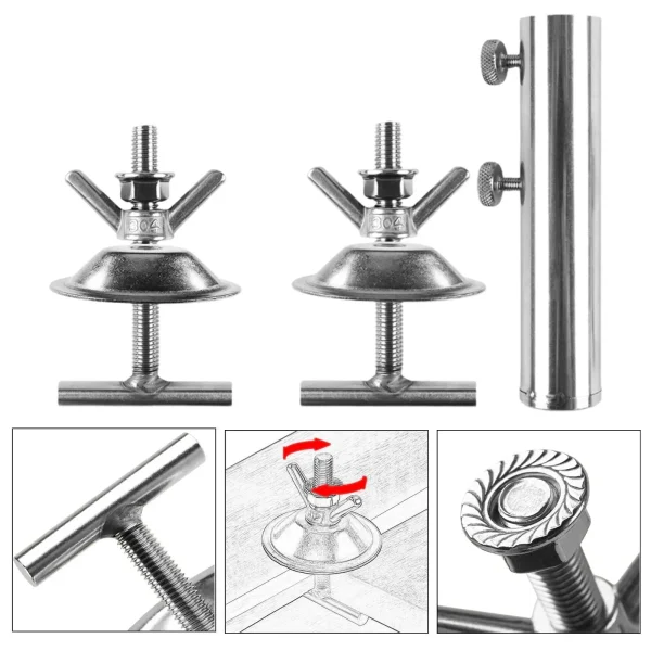 Table Umbrella Base Backyard Stainless Steel Garden Portable Umbrella Stand Base Porch Outdoor Universal Patio Umbrella Base - Image 3