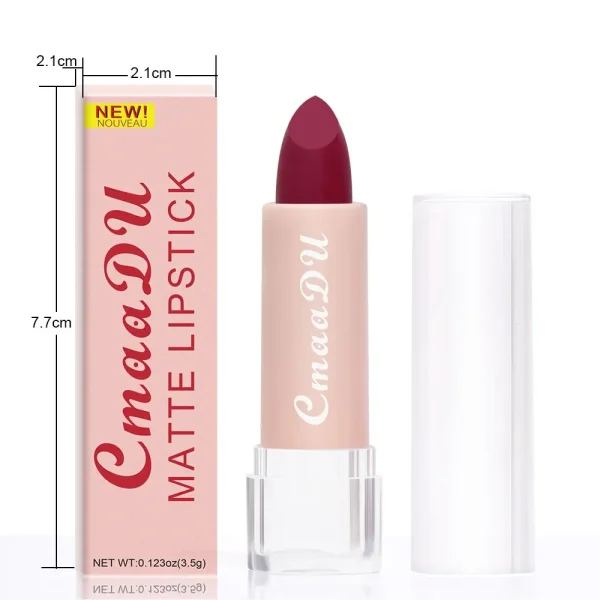 1PC Matte Nude Lipstick Waterproof Long Lasting Non-stick Cup Sexy Red Pink Velvet Lipsticks Women Makeup Cosmetic 15 Colors - Image 6